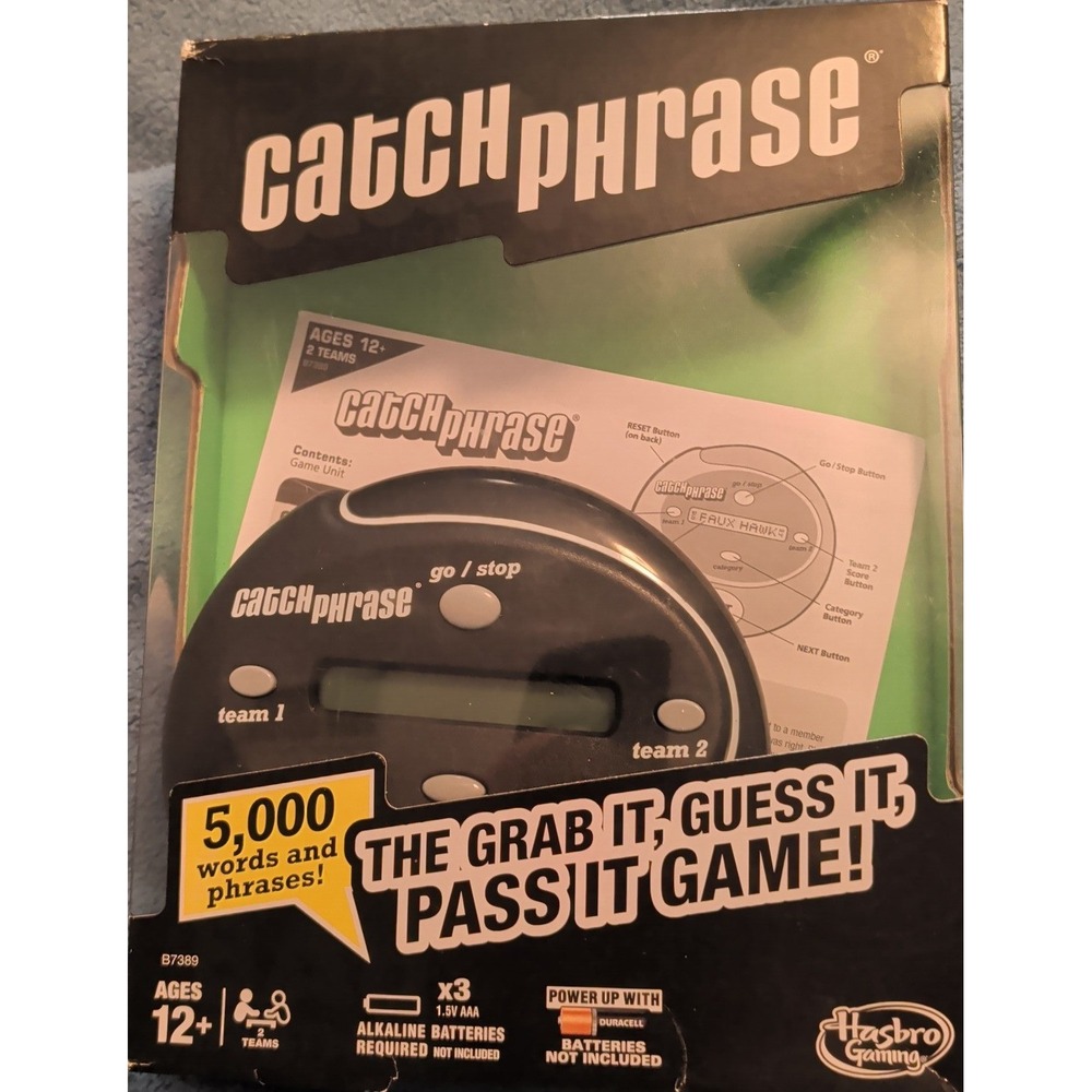 Hasbro Board Game Black Catch Phrase Electronic Handheld B7389 Plastic